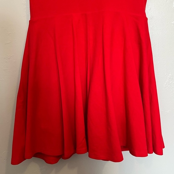 Express Red Skater Dress Built in Shorts Wired V Neck - Picture 13 of 15
